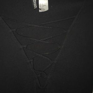 H&M Black Bodysuit with Lace up design